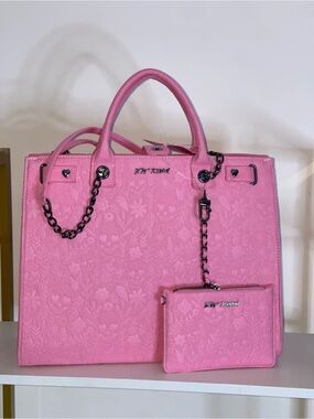 Betsey Johnson Pink Denim Tote